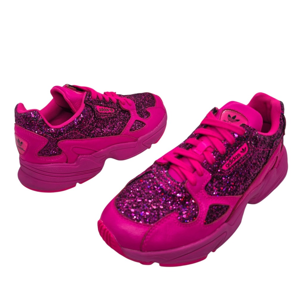 Adidas Originals Women's Falcon Out Loud "Shock Pink Glitter" BD8077 Size 8